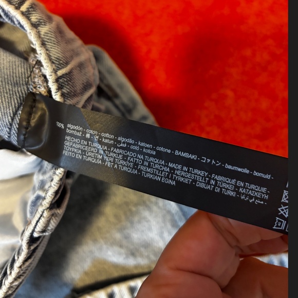 Zara light blue belted denim loose relaxed jeans pants made in Europe NWT - Picture 6 of 11